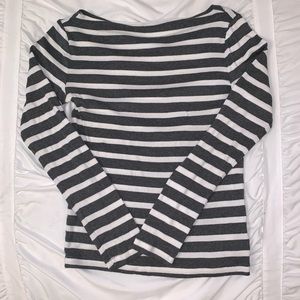 striped shirt with wide collar